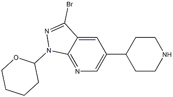 3-broMo-5-(piperidin-4-yl)-1-(tetrahydro-2H-pyran-2-yl)-1H-pyrazolo[3,4-b]pyridine 구조식 이미지