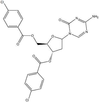 1-(4-aMino-2H-2-oxo-1,3,5-triazine-1-yl)-3,5-di-O-(4-chlorobenzoyl)-1,2-dideoxy-D-ribofuranose Structure