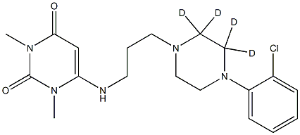 6-[[3-[4-(2-Chlorophenyl)-1-piperazinyl-d4]propyl]aMino]-1,3-diMethyl-2,4(1H,3H)-pyriMidinedione Structure