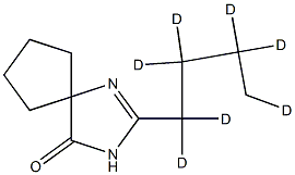 2-Butyl-d7-1,3-diaza-spiro[4.4]non-1-en-4-one 구조식 이미지