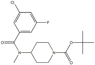 N-(tert-Butyloxycarbonyl-piperidin-4-yl)Methyl-3-chloro-5-fluorobenzaMide Structure