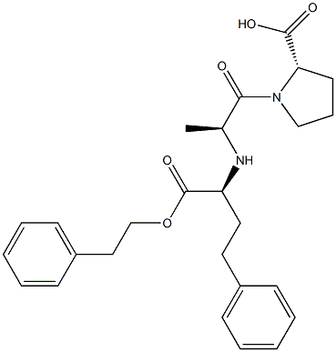 (S)-1-[N-[3-Phenyl-1-[(phenylethoxy)carbonyl]propyl]-L-alanyl]-L-proline 구조식 이미지