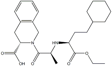 (3S)-2-[(2S)-2-[[(1S)-1-(Ethoxycarbonyl)-3-cyclohexylpropyl]aMino]-1-oxopropyl]-1,2,3,4-tetrahydro-3-isoquinolinecarboxylic Acid 구조식 이미지