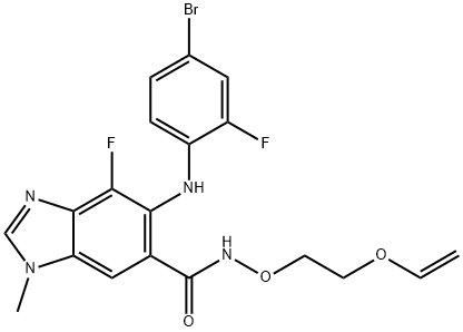 5-((4-broMo-2-fluorophenyl)aMino)-4-fluoro-1-Methyl-N-(2-(vinyloxy)ethoxy)-1H-benzo[d]iMidazole-6-carboxaMide Structure