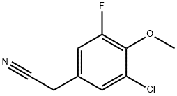 3-Chloro-5-fluoro-4-Methoxyphenylacetonitrile, 97% 구조식 이미지