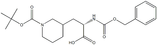 (2S)-2-(CBZ-AMINO)-3-(1-BOC-PIPERIDIN-3-YL)PROPANOIC ACID 구조식 이미지