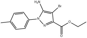 5-Amino-4-bromo-1-p-tolyl-1H-pyrazole-3-carboxylic acid ethyl ester Structure