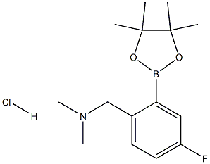 {[4-Fluoro-2-(tetramethyl-1,3,2-dioxaborolan-2-yl)phenyl]methyl}dimethylamine hydrochloride 구조식 이미지