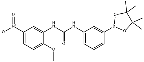 1-(2-Methoxy-5-nitrophenyl)-3-[3-(tetramethyl-1,3,2-dioxaborolan-2-yl)phenyl]urea 구조식 이미지