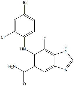 6-(4-broMo-2-chlorophenylaMino)-7-fluoro-1H-benzo[d]iMidazole-5-carboxaMide Structure