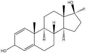 17 alpha Methyl 1, 4 androstadiene 3, 17 diol 구조식 이미지