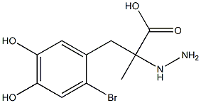 3-(2-broMo-4,5-dihydroxyphenyl)-2-hydrazinyl-2-Methylpropanoic acid 구조식 이미지
