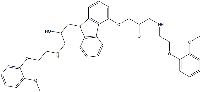1-[[9-[2-hydroxy-3-[[2-(2-Methoxyphenoxy)ethyl]aMino] propyl]-9H-carbazol-4-yl]oxy]-3-[[2-(2-Methoxyphenoxy) ethyl]aMino]propan-2-ol Structure