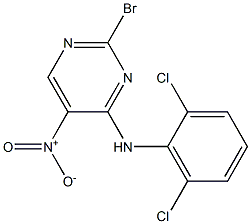 2-broMo-N-(2,6-dichlorophenyl)-5-nitropyriMidin-4-aMine 구조식 이미지