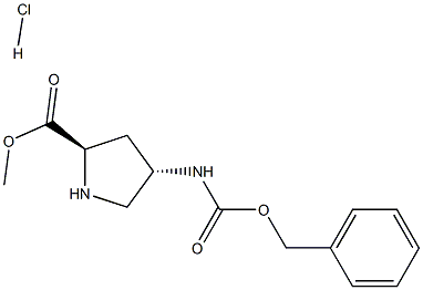 (2R,4S)-4-CBZ-aMino Pyrrolidine-2-carboxylic acid Methylester-HCl 구조식 이미지