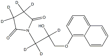 1-[2-Hydroxy-3-(1-naphthalenyloxy)propyl]-2,5-pyrrolidinedione-d7 구조식 이미지