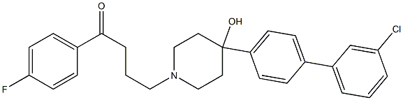 4-[4-(3'-Chlorobiphenyl-4-yl)-4-hydroxypiperidin-1-yl]-1-(4-fluorophenyl)butan-1-one 구조식 이미지