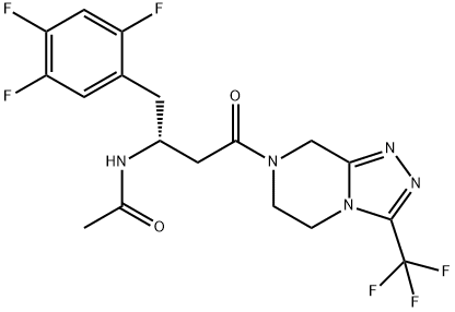 7-[(3R)-3-[(N-Acetyl)AMino]-1-oxo-4-(2,4,5-trifluorophenyl)butyl]-5,6,7,8-tetrahydro-3-(trifluoroMethyl)-1,2,4-triazolo[4,3-a]pyrazine 구조식 이미지