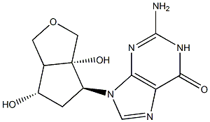 2-AMino-9-((3aS,4S,6S)-3a,6-dihydroxyhexahydro-1H-cyclopenta[c]furan-4-yl)-1H-purin-6(9H)-one 구조식 이미지