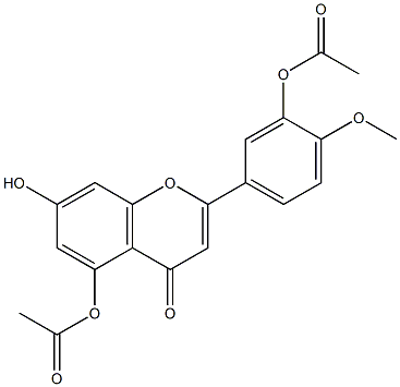 3',5,7-Trihydroxy-4'-Methoxy-flavone 3',5-Diacetate Structure