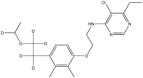 5-Chloro-N-[2-[4-(2-ethoxyethyl-d5)-2,3-diMethylphenoxy]ethyl]-6-ethyl-4-pyriMidinaMine 구조식 이미지