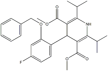 diMethyl 4-(2-(benzyloxy)-4-fluorophenyl)-2,6-diisopropyl-1,4-dihydropyridine-3,5-dicarboxylate Structure