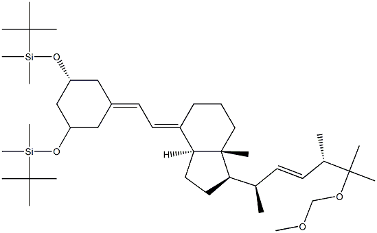 (((1R,3R)-5-((E)-2-((1R,3aS,7aR)-1-((2R,5S,E)-6-(MethoxyMethoxy)-5,6-diMethylhept-3-en-2-yl)-7a-Methylhexahydro-1H-inden-4(2H)-ylidene)ethylidene)cyclohexane-1,3-diyl)bis(oxy))bis(tert-butyldiMethylsilane) Structure