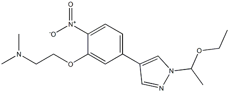 2-(5-(1-(1-ethoxyethyl)-1H-pyrazol-4-yl)-2-nitrophenoxy)-N,N-diMethylethanaMine Structure