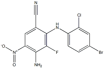 4-aMino-2-(4-broMo-2-chlorophenylaMino)-3-fluoro-5-nitrobenzonitrile Structure