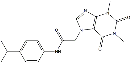 2-(1,3-diMethyl-2,6-dioxo-1,2,3,6-tetrahydropurin-7-yl)-N-(4-isopropylphenyl)acetaMide 구조식 이미지