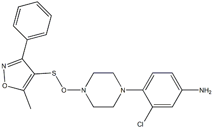 3-chlro-4-(4-(5-Methyl-3-phenylisoxazol-4-ylthiooxy)piperazin-1-yl)aniline Structure