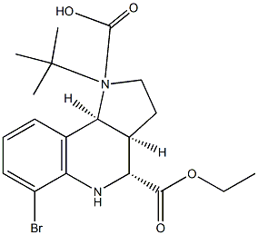 (3AS,4R,9BS)-1-TERT-BUTYL 4-ETHYL 6-BROMO-3,3A,4,5-TETRAHYDRO-1H-PYRROLO[3,2-C]QUINOLINE-1,4(2H,9BH)-DICARBOXYLATE Structure