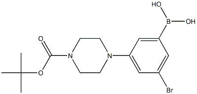 3-Bromo-5-(4-(tert-butoxycarbonyl)piperazin-1-yl)phenylboronic acid Structure