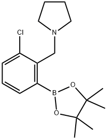 1-{[2-chloro-6-(tetramethyl-1,3,2-dioxaborolan-2-yl)phenyl]methyl}pyrrolidine Structure