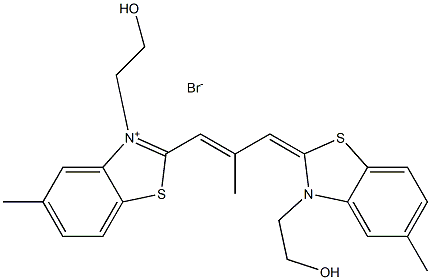 3-(2-Hydroxyethyl)-2-[3-((3-(2-hydroxyethyl)-5-methyl-3H-benzothiazol-2-ylidene)-2-methyl)-1-propenyl]-5-methyl-benzothiazolium bromide Structure