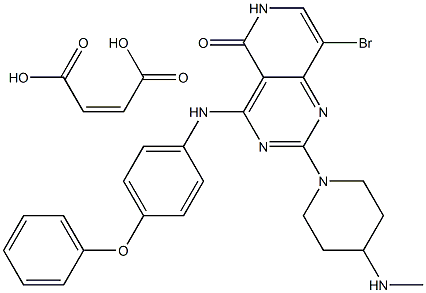 8-BroMo-2-(4-(MethylaMino)piperidin-1-yl)-4-((4-phenoxyphenyl)aMino)pyrido[4,3-d]pyriMidin-5(6H)-one Maleate 구조식 이미지