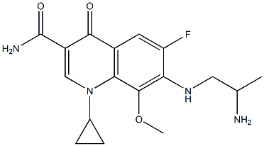 7-(2-aMinopropylaMino)-1-cyclopropyl-6-fluoro-8-Methoxy-4-oxo-1,4-dihydroquinoline-3-carboxaMide Structure