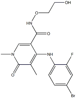 4-((4-broMo-2-fluorophenyl)aMino)-N-(2-hydroxyethoxy)-1,5-diMethyl-6-oxo-1,6-dihydropyridine-3-carboxaMide 구조식 이미지