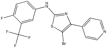 5-broMo-N-(4-fluoro-3-(trifluoroMethyl)phenyl)-4-(pyridin-4-yl)thiazol-2-aMine 구조식 이미지