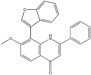 8-(benzofuran-3-yl)-7-Methoxy-2-phenylquinolin-4(1H)-one 구조식 이미지