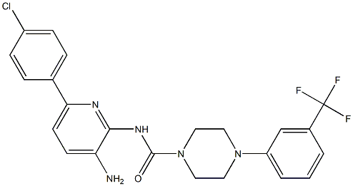 N-(3-aMino-6-(4-chlorophenyl)pyridin-2-yl)-4-(3-(trifluoroMethyl)phenyl)piperazine-1-carboxaMide Structure