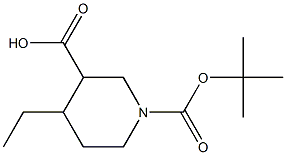 1-Boc-4-ethyl-5-piperidinecarboxylic acid Structure