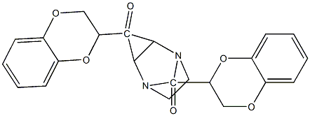 1,4-Bis(2,3-dihydro-1,4-benzodioxin- 2-ylcarbonyl) piperazine 구조식 이미지