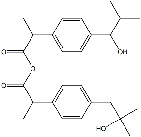 2-[4-(1-Hydroxy-2-Methylpropyl) phenyl]propionic Acid (1-Hydroxyibuprofen) Structure