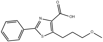 5-(3-Methoxy-propyl)-2-phenyl-thiazole-4-carboxylic acid 구조식 이미지