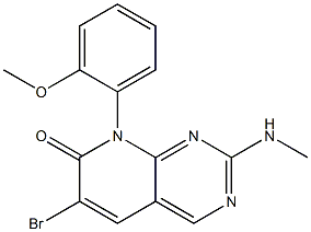 6-broMo-8-(2-Methoxyphenyl)-2-(MethylaMino)pyrido[2,3-d]pyriMidin-7(8H)-one Structure