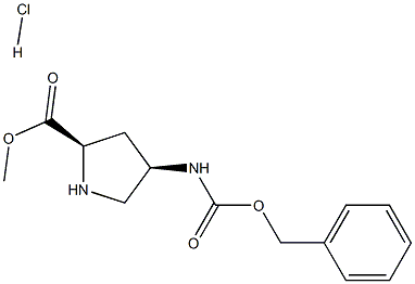 (2R,4R)-4-CBZ-aMino Pyrrolidine-2-carboxylic acid Methylester-HCl 구조식 이미지