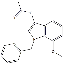 Acetic acid 1-benzyl-7-Methoxy-1H-indol-3-yl ester 구조식 이미지