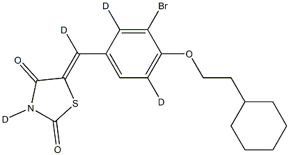 5-[[3-BroMo-4-(2-cyclohexylethoxy)phenyl]Methylene]-2,4-thiazolidinedione-d4 구조식 이미지