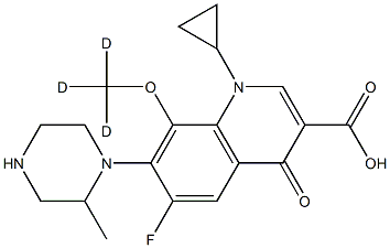 1-Cyclopropyl-6-fluoro-1,4-dihydro-8-(Methoxy-d3)-7-(2-Methyl-1-piperazinyl)-4-oxo-3-quinolinecarboxylic Acid 구조식 이미지